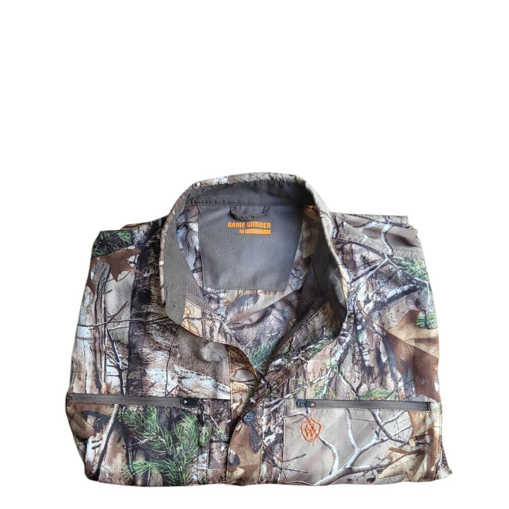 Game Winner Camouflage Button Down Hunting Shirt Men's Size Medium